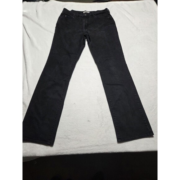 Levi's 505 Regular Fit Straight Leg Jeans Womens Sz 30 Black Stretch Denim 30x31 - Picture 1 of 10
